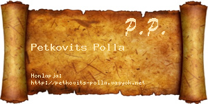Petkovits Polla névjegykártya